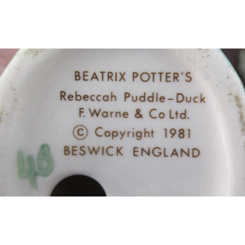 246 - 8 Beswick Beatrix Potter figures, together with 2 Royal Albert figures to include Mother Ladybird, M... 