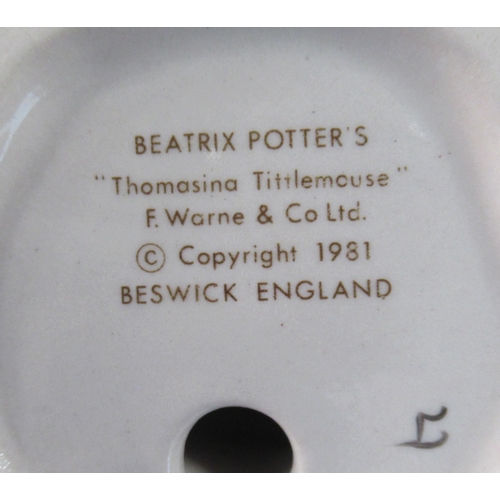 251 - 8 Beswick Beatrix Potter figures to include Aunt Peticotes, Tabitha Twichit, Taylor of Gloucester et... 