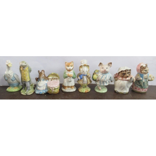 253 - 8 Beswick Beatrix Potter figures to include Sir Issac Newton , Ginger, Mr Drake Puddle Duck etc