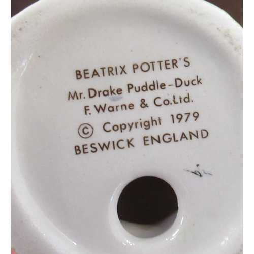 253 - 8 Beswick Beatrix Potter figures to include Sir Issac Newton , Ginger, Mr Drake Puddle Duck etc