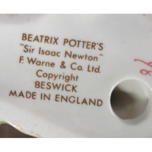 253 - 8 Beswick Beatrix Potter figures to include Sir Issac Newton , Ginger, Mr Drake Puddle Duck etc