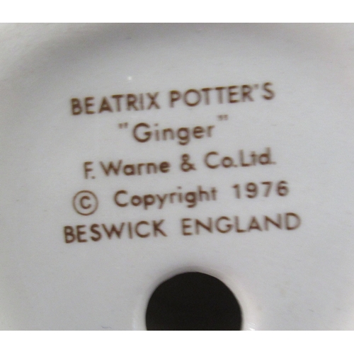 253 - 8 Beswick Beatrix Potter figures to include Sir Issac Newton , Ginger, Mr Drake Puddle Duck etc