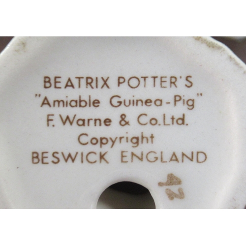 253 - 8 Beswick Beatrix Potter figures to include Sir Issac Newton , Ginger, Mr Drake Puddle Duck etc