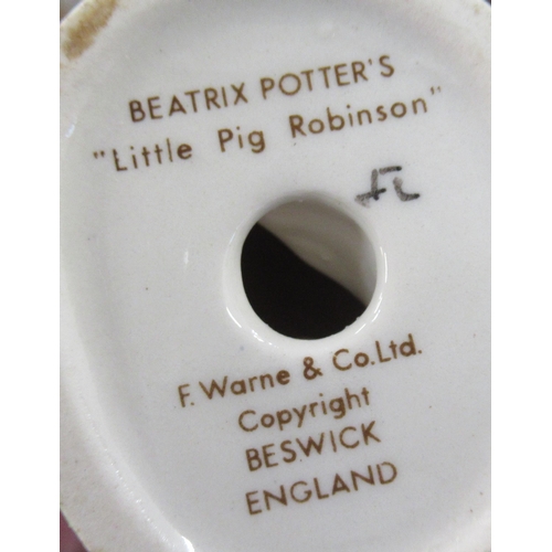 253 - 8 Beswick Beatrix Potter figures to include Sir Issac Newton , Ginger, Mr Drake Puddle Duck etc