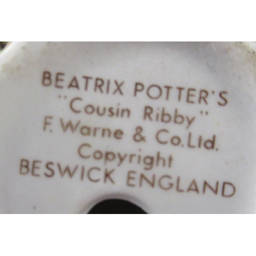 253 - 8 Beswick Beatrix Potter figures to include Sir Issac Newton , Ginger, Mr Drake Puddle Duck etc