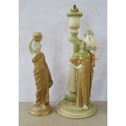 263 - A Royal Worcester shot silt figure, of a water carrier, model number 125, height 10ins, together wit... 