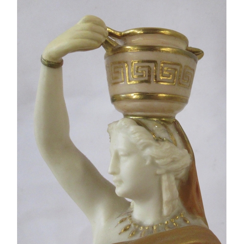 263 - A Royal Worcester shot silt figure, of a water carrier, model number 125, height 10ins, together wit... 