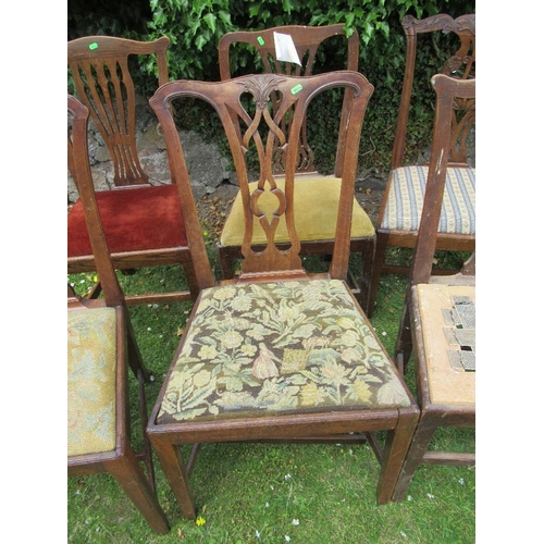 53 - Six various Chippendale style dining chairs