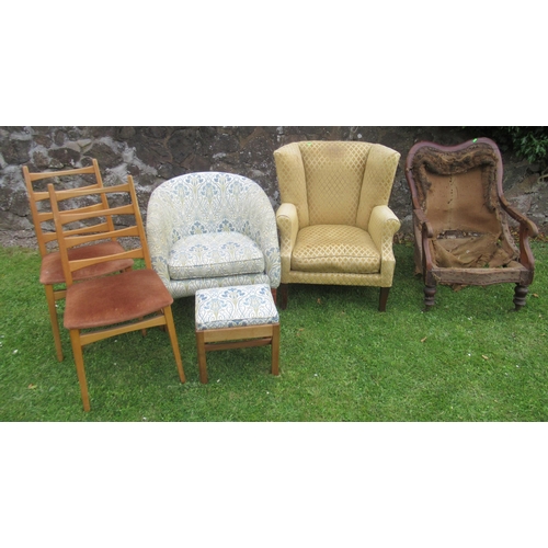 54 - A collection of chairs, including 19th century showwood frame and others