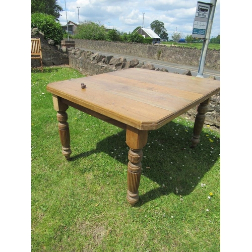 56 - An oak dining table 44ins x 40ins height 28ins , together with a 19th century mahogany Pembroke tabl... 