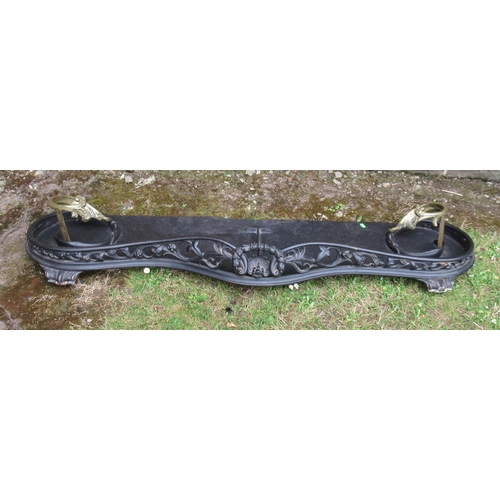 81 - A 19th century metal and brass fender, width 56ins