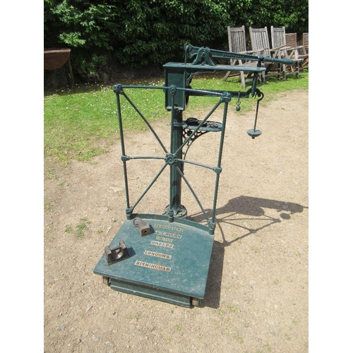 90 - A  3 CWT set of platform scales by Avery height 48ins