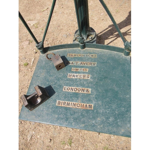 90 - A  3 CWT set of platform scales by Avery height 48ins