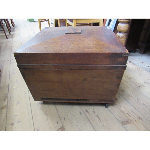 25a - A 19th century mahogany cellarette raised on later casters width 23ins