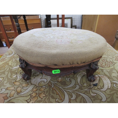 61 - A rectangular stool together with a foot stool