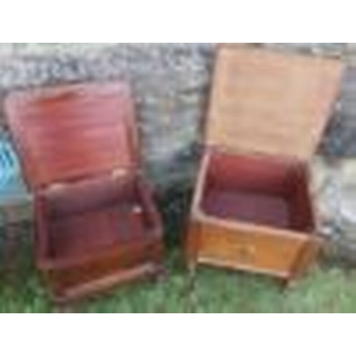 22A - Two 19th century boxed commodes, width 22ins, and 20ins, missing interiors