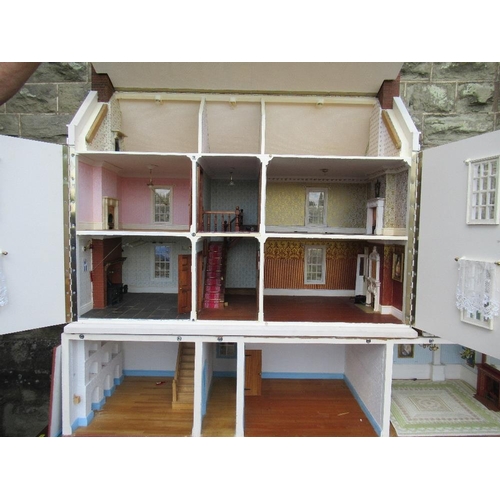 11 - (41) A modern dolls house in the Georgian style, width 54ins, height 47ins, depth 18ins