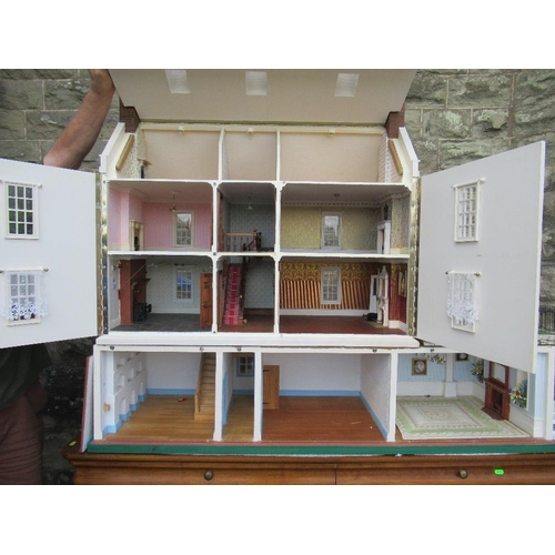 11 - (41) A modern dolls house in the Georgian style, width 54ins, height 47ins, depth 18ins