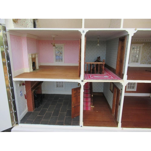 11 - (41) A modern dolls house in the Georgian style, width 54ins, height 47ins, depth 18ins