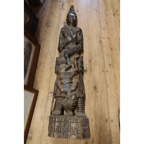 113 - A carved wooden figure height 51 ins