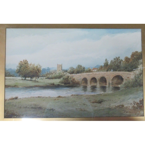 120 - J W Jackson, watercolour, river scene, 13ins x 19ins