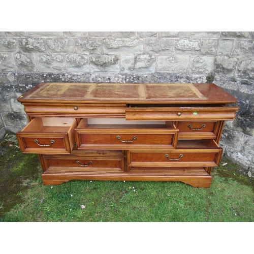 13 - (40) A modern walnut sideboard by Lexington fitted with an arrangement of nine various drawers, widt... 