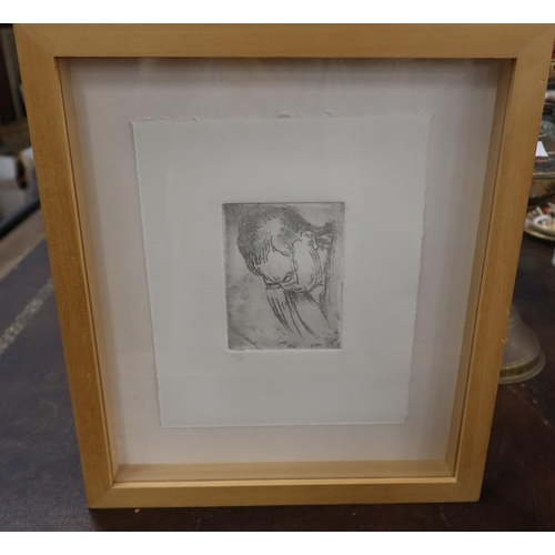 150 - Bernard Leach, portrait of Mushanokoji Saneatsu, etching signed to to the plate, (D)