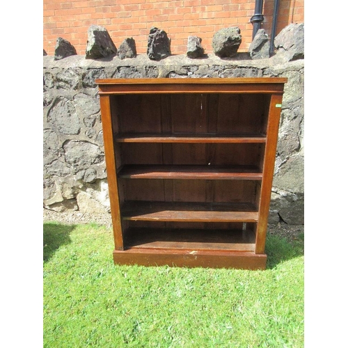 16 - (45) A Victorian mahogany open front book shelf with three shelves, width 34ins, depth 10.75ins, hei... 