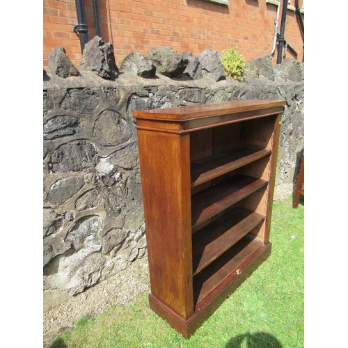 16 - (45) A Victorian mahogany open front book shelf with three shelves, width 34ins, depth 10.75ins, hei... 