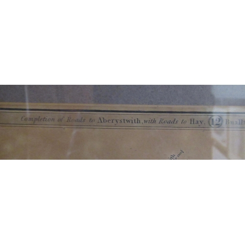 165 - The Road from Bristol to Westchester, an antique framed road map, glazed both sides, together with a... 