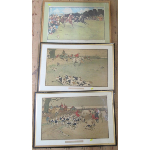 169 - Cecil Aldin, two colour prints, The Fallowfield Hunt, together with The Bluemarket Races,