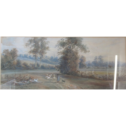 177A - Two 19th century watercolours, one indistinctly signed, the other inscribed Nr Enfield