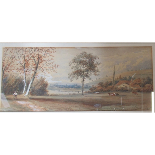 177A - Two 19th century watercolours, one indistinctly signed, the other inscribed Nr Enfield