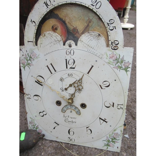 20 - A mahogany longcase clock with arched dial by James Fraser