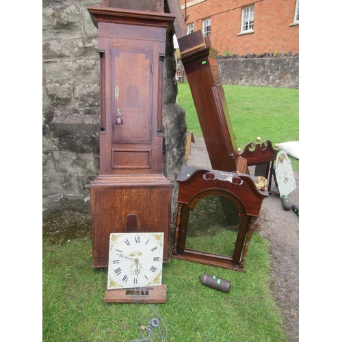 21 - An oak long case clock with square dial by Mason of Worcester