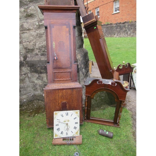 21 - An oak long case clock with square dial by Mason of Worcester