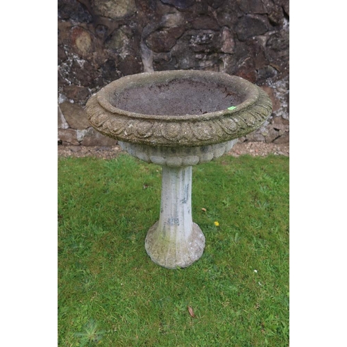 39 - A pair of stone bird baths, height 28ins, width 17ins