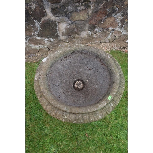 39 - A pair of stone bird baths, height 28ins, width 17ins