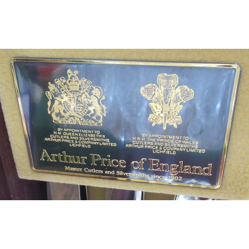 422 - An Arthur Price cased canteen of cutlery, together with a box of silver plate