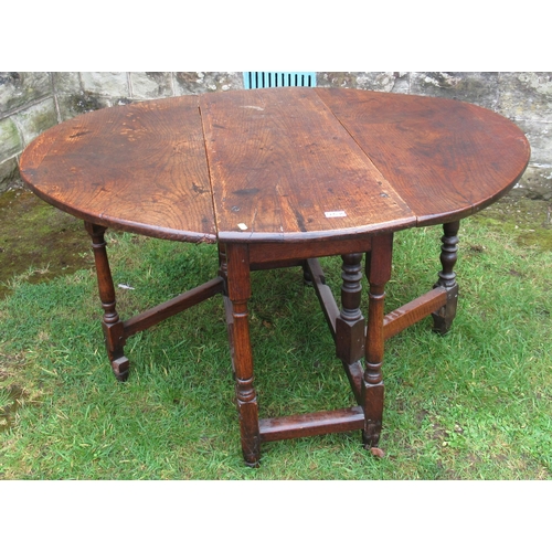 45B - An Antique oak gateleg table, 42ins x 49ins, height 27ins