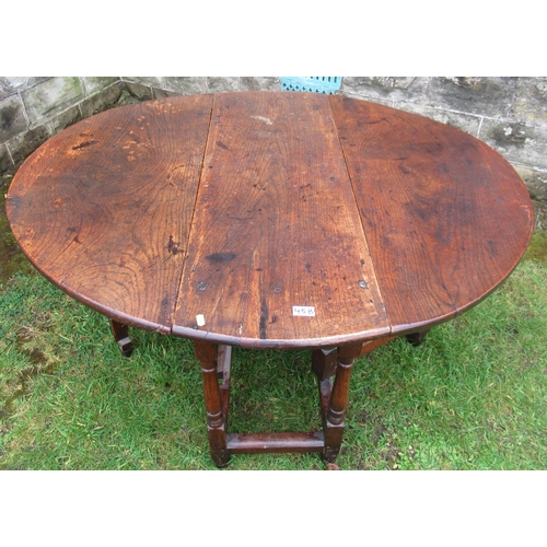 45B - An Antique oak gateleg table, 42ins x 49ins, height 27ins