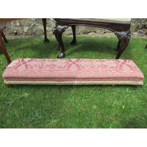 5 - A Chippendale style stool, with tapestry seat, a long foot stool and a glass topped coffee table