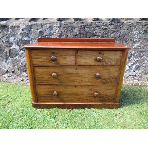 50 - A Victorian mahogany chest of 2 short drawers over two long drawers, width 47ins, depth 21ins, heigh... 