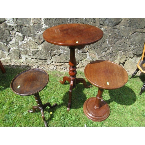 66 - Three circular occasional tables, the largest diameter 20ins