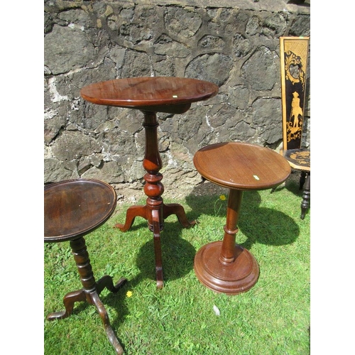 66 - Three circular occasional tables, the largest diameter 20ins