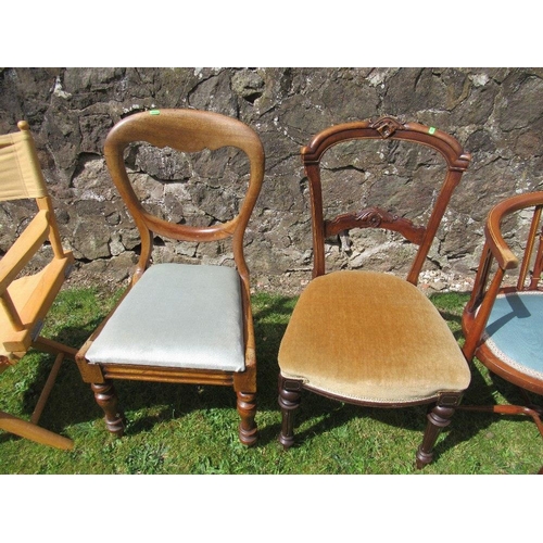 67 - An Edwardian tub chair and a directors chair and two other chairs