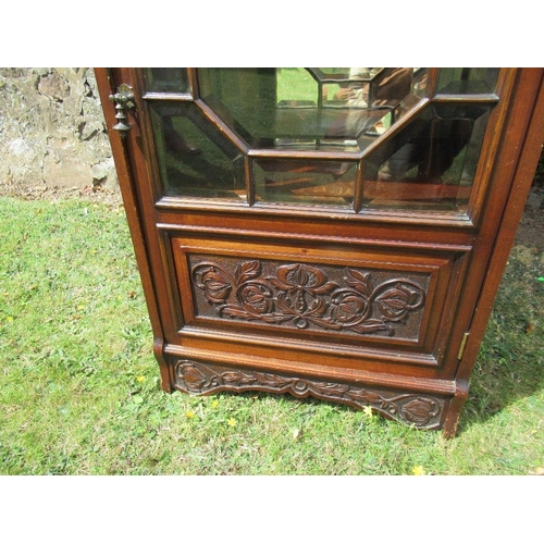 70 - An Edwardian mahogany music cabinet width 21.5ins