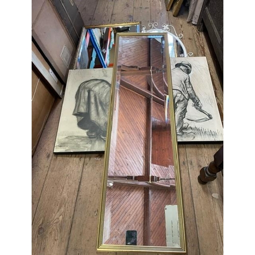 94 - A collection of assorted mirrors, prints etc