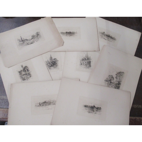 153 - Clifford Slocombe, nine unframed engravings, together with other prints