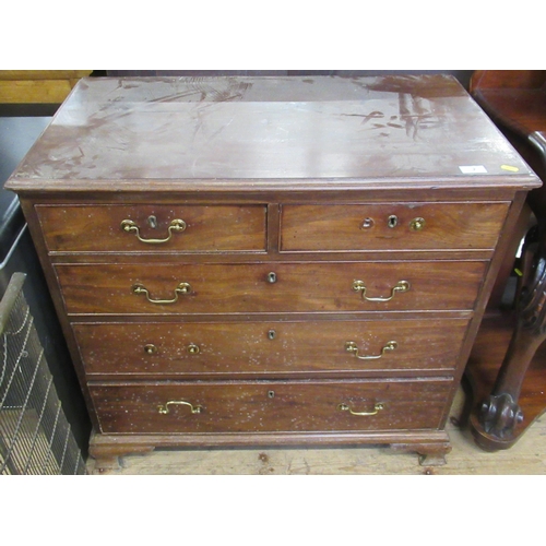 2 - A 19th century mahogany chest of drawers , width 33ins, depth 18ins, height 32ins